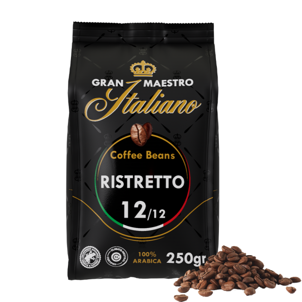 Gran Maestro Italiano - koffiebonen - Ristretto (250 gram) Voordeelprijs € 6.39