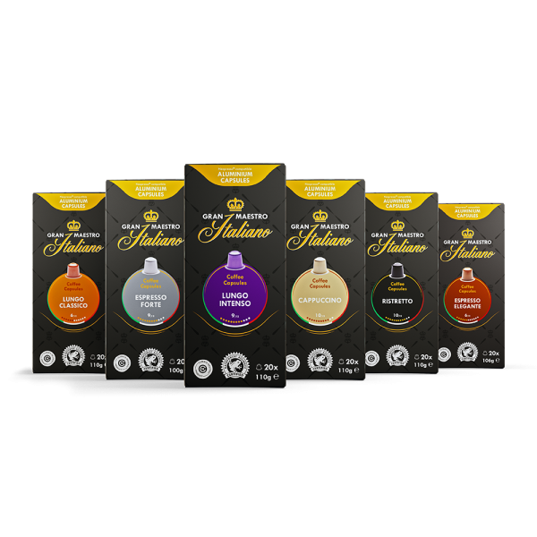Proefpakket - Italiaanse favorieten - 120 koffiecups Voordeelprijs € 32.00