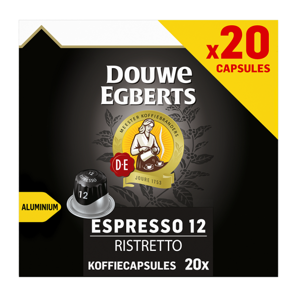Douwe Egberts Espresso Ristretto - 20 koffiecups Voordeelprijs € 5.79