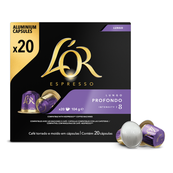 L&apos;OR Espresso Lungo Profondo - 20 koffiecups Voordeelprijs € 6.69