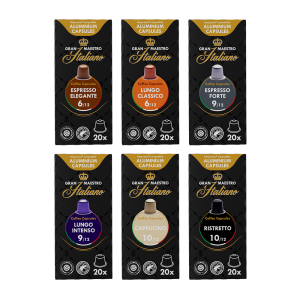 Proefpakket - Italiaanse favorieten - 120 koffiecups Voordeelprijs € 27.00