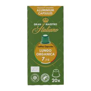 Gran Maestro Italiano Lungo Organica - Bio, 20 koffiecups Voordeelprijs € 5.09