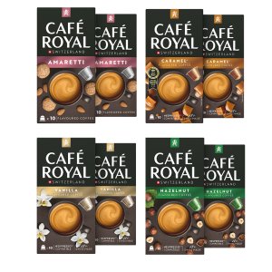 Proefpakket Café Royal gearomatiseerde koffies - 80 koffiecups Voordeelprijs € 31.00